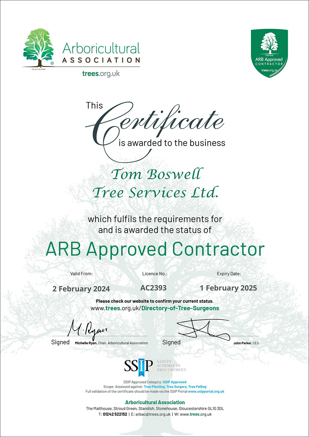 ArbAC Certificate (Feb 2024-25)